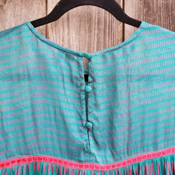 Anthropologie Blnk London Blue Pink Floral Top - Picture 7 of 9